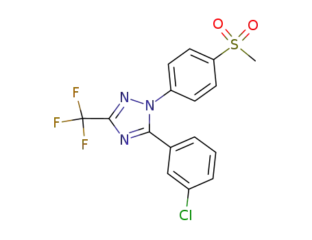 Molecular Structure of 660400-64-6 (1H-1,2,4-Triazole,
5-(3-chlorophenyl)-1-[4-(methylsulfonyl)phenyl]-3-(trifluoromethyl)-)