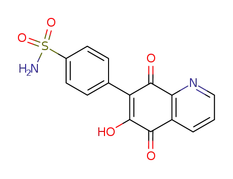 Molecular Structure of 106523-26-6 (Benzenesulfonamide, 4-(5,8-dihydro-6-hydroxy-5,8-dioxo-7-quinolinyl)-)