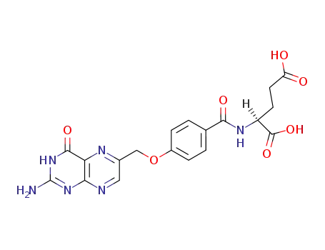 Molecular Structure of 59081-95-7 (L-Glutamic acid,
N-[4-[(2-amino-1,4-dihydro-4-oxo-6-pteridinyl)methoxy]benzoyl]-)
