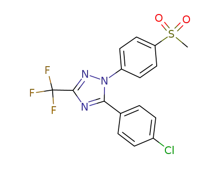 Molecular Structure of 660400-60-2 (1H-1,2,4-Triazole,
5-(4-chlorophenyl)-1-[4-(methylsulfonyl)phenyl]-3-(trifluoromethyl)-)