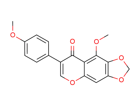 Molecular Structure of 3405-76-3 (8H-1,3-Dioxolo[4,5-g][1]benzopyran-8-one,
9-methoxy-7-(4-methoxyphenyl)-)