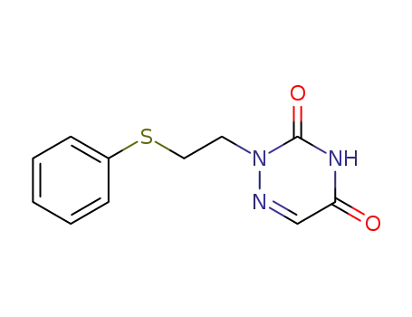 Molecular Structure of 61958-65-4 (1,2,4-Triazine-3,5(2H,4H)-dione, 2-[2-(phenylthio)ethyl]-)