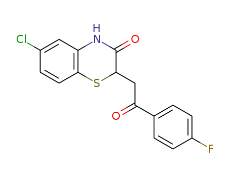 Molecular Structure of 849-73-0 (2H-1,4-Benzothiazin-3(4H)-one,
6-chloro-2-[2-(4-fluorophenyl)-2-oxoethyl]-)