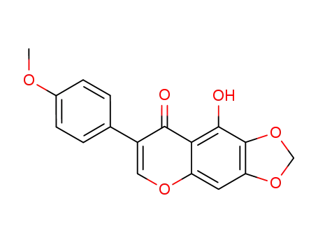 Molecular Structure of 50901-38-7 (8H-1,3-Dioxolo[4,5-g][1]benzopyran-8-one,
9-hydroxy-7-(4-methoxyphenyl)-)