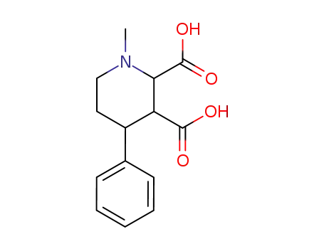 Molecular Structure of 61209-80-1 (2,3-Piperidinedicarboxylic acid, 1-methyl-4-phenyl-)