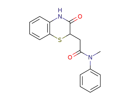 Molecular Structure of 102025-75-2 (N-methyl-2-(3-oxo-3,4-dihydro-2H-1,4-benzothiazin-2-yl)-N-phenylacetamide)