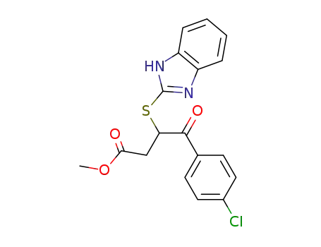 Molecular Structure of 75887-10-4 (3-(1<i>H</i>-benzoimidazol-2-ylsulfanyl)-4-(4-chloro-phenyl)-4-oxo-butyric acid methyl ester)