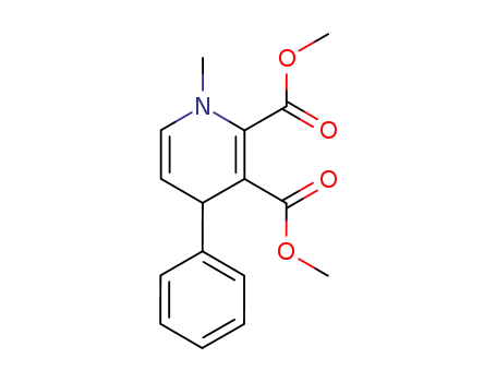 Molecular Structure of 61209-77-6 (2,3-Pyridinedicarboxylic acid, 1,4-dihydro-1-methyl-4-phenyl-, dimethyl
ester)