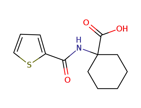 Molecular Structure of 63203-42-9 (Cyclohexanecarboxylic acid, 1-[(2-thienylcarbonyl)amino]-)