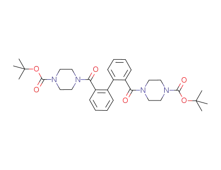 Molecular Structure of 904958-87-8 (1-Piperazinecarboxylic acid,
4,4'-([1,1'-biphenyl]-2,2'-diyldicarbonyl)bis-, bis(1,1-dimethylethyl) ester)