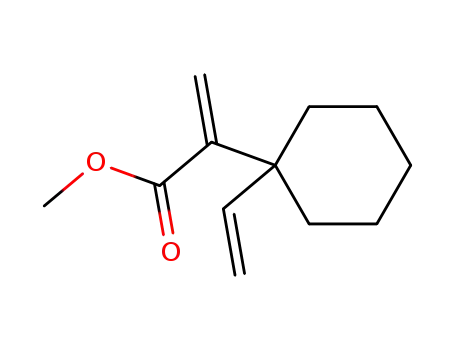 Molecular Structure of 63044-29-1 (Cyclohexaneacetic acid, 1-ethenyl-a-methylene-, methyl ester)