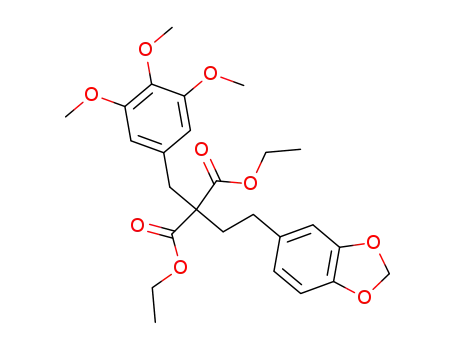 Molecular Structure of 58745-52-1 (Propanedioic acid,
[2-(1,3-benzodioxol-5-yl)ethyl][(3,4,5-trimethoxyphenyl)methyl]-, diethyl
ester)