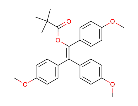 Molecular Structure of 61170-60-3 (Propanoic acid, 2,2-dimethyl-, tris(4-methoxyphenyl)ethenyl ester)