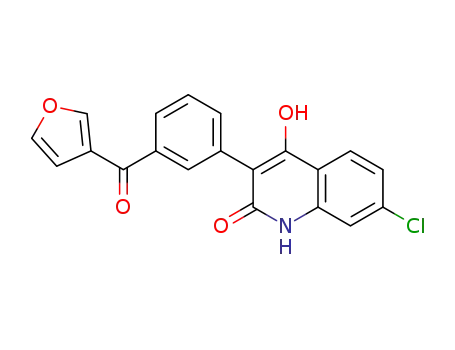 Molecular Structure of 142326-72-5 (2(1H)-Quinolinone, 7-chloro-3-[3-(3-furanylcarbonyl)phenyl]-4-hydroxy-)