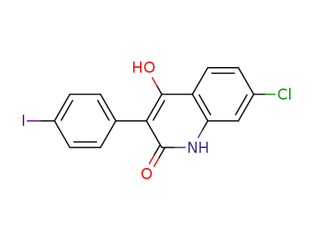 Molecular Structure of 142326-66-7 (2(1H)-Quinolinone, 7-chloro-4-hydroxy-3-(4-iodophenyl)-)