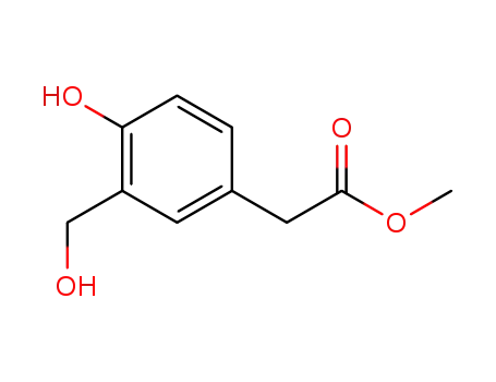 Molecular Structure of 61874-05-3 (Benzeneacetic acid, 4-hydroxy-3-(hydroxymethyl)-, methyl ester)