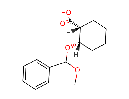 Molecular Structure of 69974-02-3 (Cyclohexanecarboxylic acid, 2-(methoxyphenylmethoxy)-)