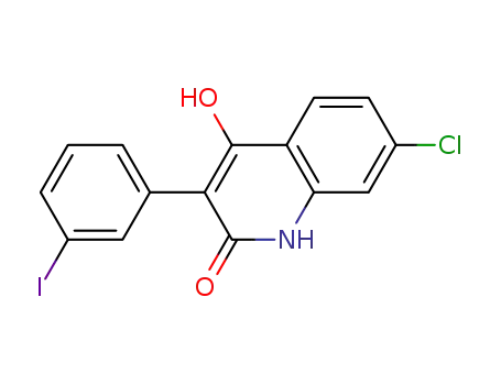 Molecular Structure of 142326-41-8 (2(1H)-Quinolinone, 7-chloro-4-hydroxy-3-(3-iodophenyl)-)
