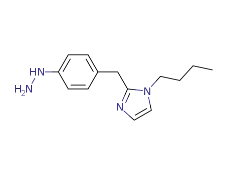 Molecular Structure of 193017-23-1 (1H-Imidazole, 1-butyl-2-[(4-hydrazinophenyl)methyl]-)