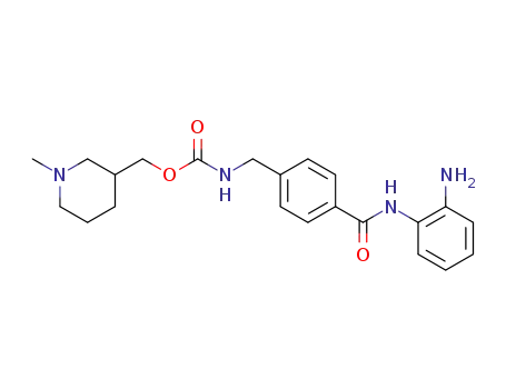 Molecular Structure of 209783-97-1 (Carbamic acid, [[4-[[(2-aminophenyl)amino]carbonyl]phenyl]methyl]-,
(1-methyl-3-piperidinyl)methyl ester)