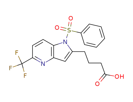 Molecular Structure of 927867-19-4 (1H-Pyrrolo[3,2-b]pyridine-2-butanoic acid,
1-(phenylsulfonyl)-5-(trifluoromethyl)-)