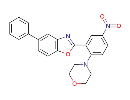 Molecular Structure of 599202-94-5 (Benzoxazole, 2-[2-(4-morpholinyl)-5-nitrophenyl]-5-phenyl-)