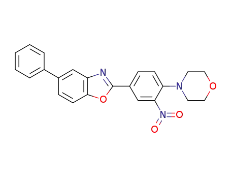 Molecular Structure of 599202-82-1 (Benzoxazole, 2-[4-(4-morpholinyl)-3-nitrophenyl]-5-phenyl-)