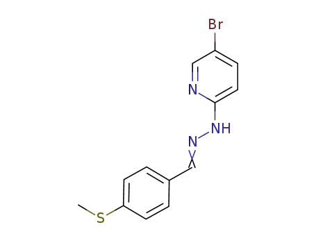 Molecular Structure of 876301-39-2 (Benzaldehyde, 4-(methylthio)-, (5-bromo-2-pyridinyl)hydrazone)