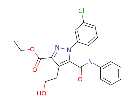 1H-Pyrazole-3-carboxylic acid,
1-(3-chlorophenyl)-4-(2-hydroxyethyl)-5-[(phenylamino)carbonyl]-, ethyl
ester
