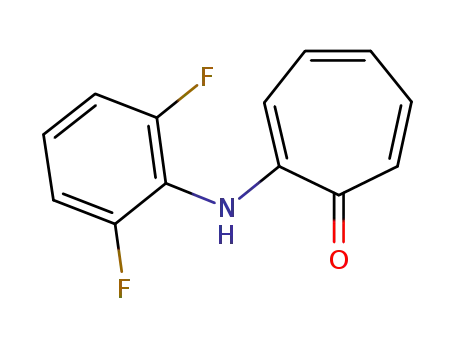 Molecular Structure of 336627-66-8 (2,4,6-Cycloheptatrien-1-one, 2-[(2,6-difluorophenyl)amino]-)