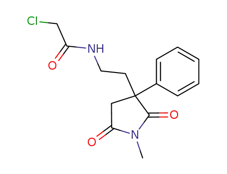 Molecular Structure of 61786-89-8 (Acetamide,
2-chloro-N-[2-(1-methyl-2,5-dioxo-3-phenyl-3-pyrrolidinyl)ethyl]-)