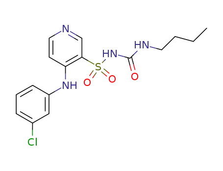 Molecular Structure of 58154-70-4 (3-Pyridinesulfonamide,
N-[(butylamino)carbonyl]-4-[(3-chlorophenyl)amino]-)