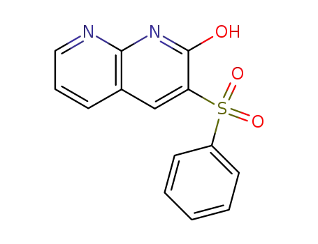 Molecular Structure of 60467-90-5 (1,8-Naphthyridin-2(1H)-one, 3-(phenylsulfonyl)-)