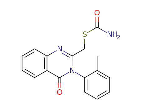 Molecular Structure of 61554-75-4 (Carbamothioic acid,
S-[[3,4-dihydro-3-(2-methylphenyl)-4-oxo-2-quinazolinyl]methyl] ester)