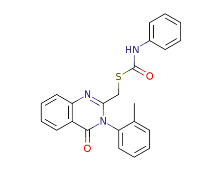 Molecular Structure of 61554-78-7 (Carbamothioic acid, phenyl-,
S-[[3,4-dihydro-3-(2-methylphenyl)-4-oxo-2-quinazolinyl]methyl] ester)