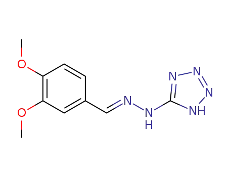 Molecular Structure of 56929-44-3 (Benzaldehyde, 3,4-dimethoxy-, 1H-tetrazol-5-ylhydrazone)
