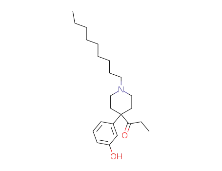 Molecular Structure of 55566-33-1 (1-Propanone, 1-[4-(3-hydroxyphenyl)-1-nonyl-4-piperidinyl]-)