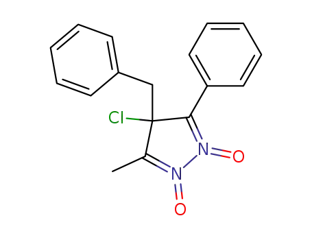 Molecular Structure of 61355-07-5 (4H-Pyrazole, 4-chloro-3-methyl-5-phenyl-4-(phenylmethyl)-, 1,2-dioxide)