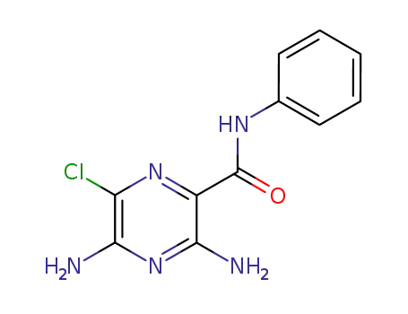 Molecular Structure of 32209-55-5 (Pyrazinecarboxamide, 3,5-diamino-6-chloro-N-phenyl-)