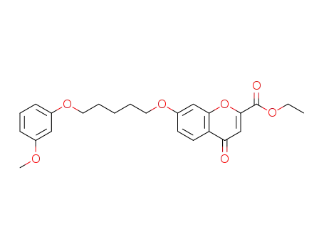 Molecular Structure of 61270-38-0 (4H-1-Benzopyran-2-carboxylic acid,
7-[[5-(3-methoxyphenoxy)pentyl]oxy]-4-oxo-, ethyl ester)