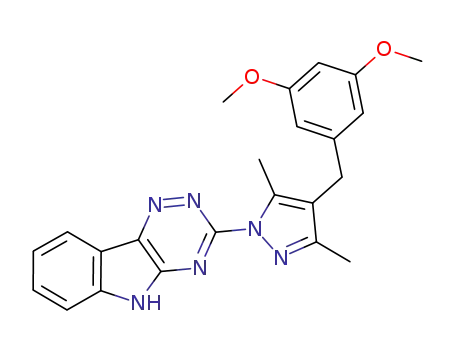 Molecular Structure of 791808-42-9 (2H-1,2,4-Triazino[5,6-b]indole,
3-[4-[(3,5-dimethoxyphenyl)methyl]-3,5-dimethyl-1H-pyrazol-1-yl]-)