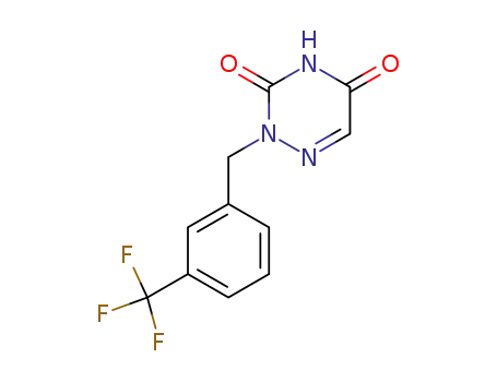 Molecular Structure of 27277-63-0 (1,2,4-Triazine-3,5(2H,4H)-dione, 2-[[3-(trifluoromethyl)phenyl]methyl]-)