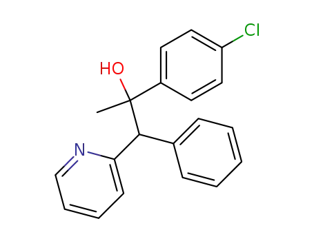 Molecular Structure of 6275-95-2 (2-(4-chlorophenyl)-1-phenyl-1-(pyridin-2-yl)propan-2-ol)