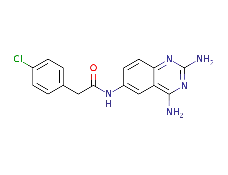 Molecular Structure of 55096-48-5 (Benzeneacetamide, 4-chloro-N-(2,4-diamino-6-quinazolinyl)-)
