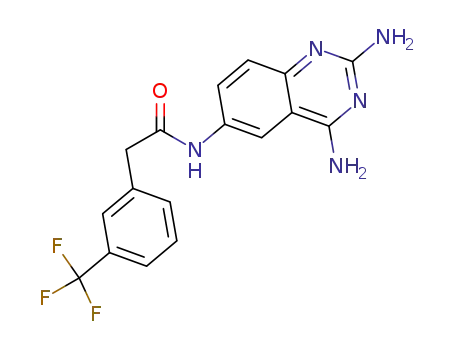 Molecular Structure of 55096-42-9 (Benzeneacetamide, N-(2,4-diamino-6-quinazolinyl)-3-(trifluoromethyl)-)