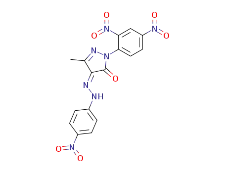 Molecular Structure of 20954-40-9 (1H-Pyrazole-4,5-dione, 1-(2,4-dinitrophenyl)-3-methyl-,
4-[(4-nitrophenyl)hydrazone])