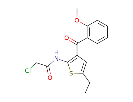 Molecular Structure of 50508-92-4 (Acetamide, 2-chloro-N-[5-ethyl-3-(2-methoxybenzoyl)-2-thienyl]-)