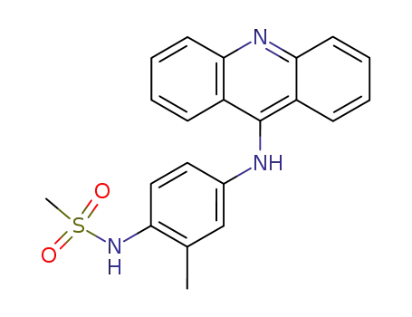 Molecular Structure of 57164-87-1 (N-[4-(acridin-9-ylamino)-2-methylphenyl]methanesulfonamide)