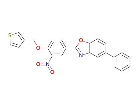 Molecular Structure of 599202-78-5 (Benzoxazole, 2-[3-nitro-4-(3-thienylmethoxy)phenyl]-5-phenyl-)