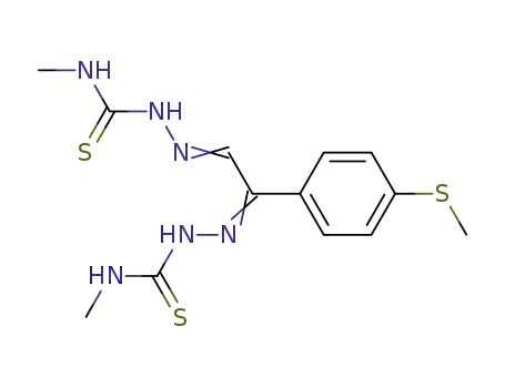 Molecular Structure of 67014-01-1 (Hydrazinecarbothioamide,
2,2'-[1-[4-(methylthio)phenyl]-1,2-ethanediylidene]bis[N-methyl-)